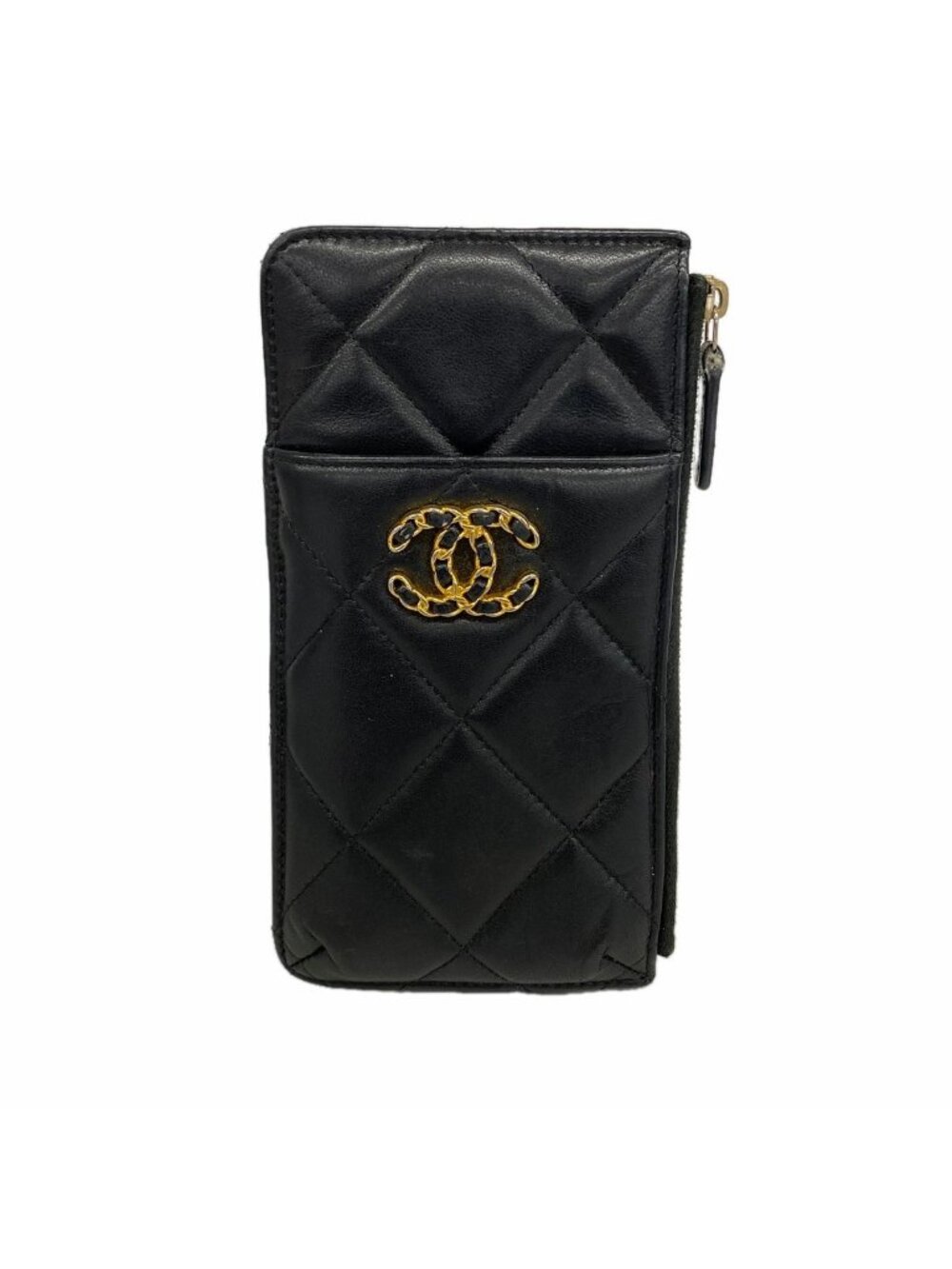 Chanel Wallet Chanel 19 Lambskin Black Gold